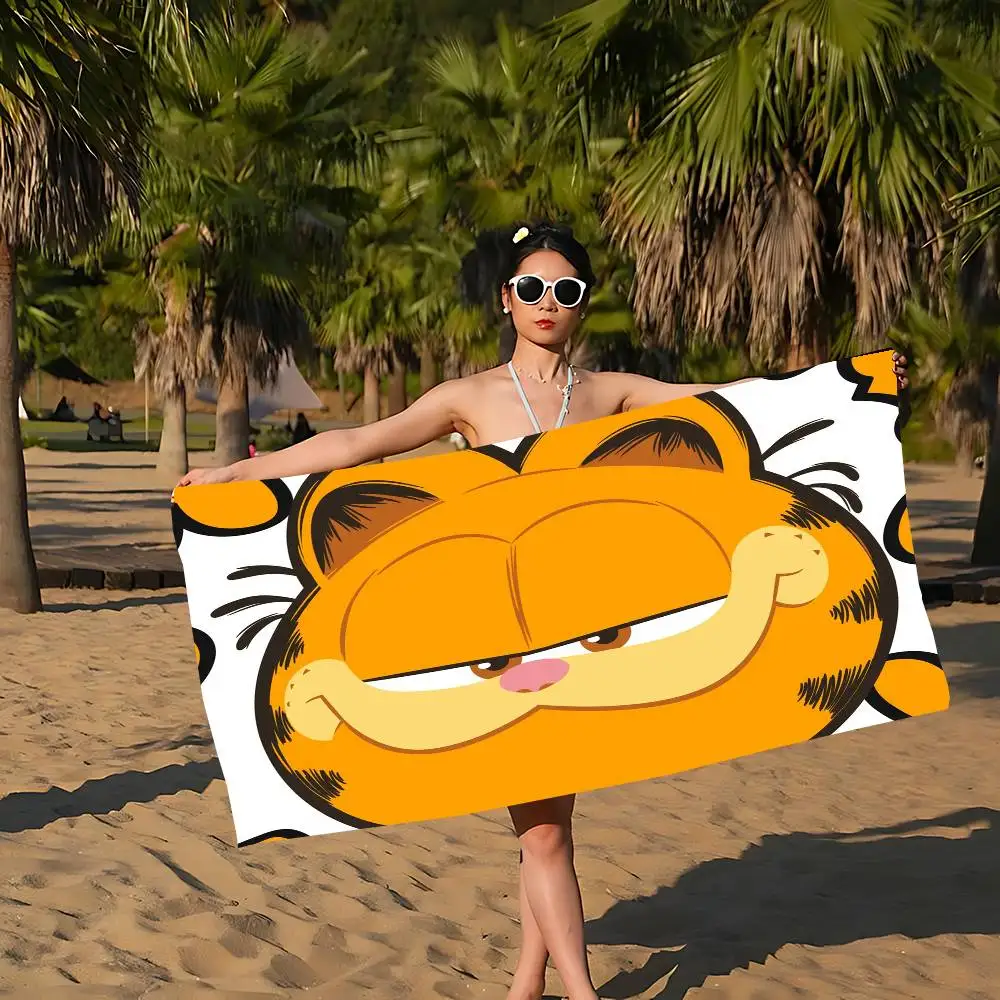 Anime G-Garfield Cute Cat Microfiber Printed Beach Towel Mountain Climbing Yoga Beach Swimming Running Absorbent Soft Towel