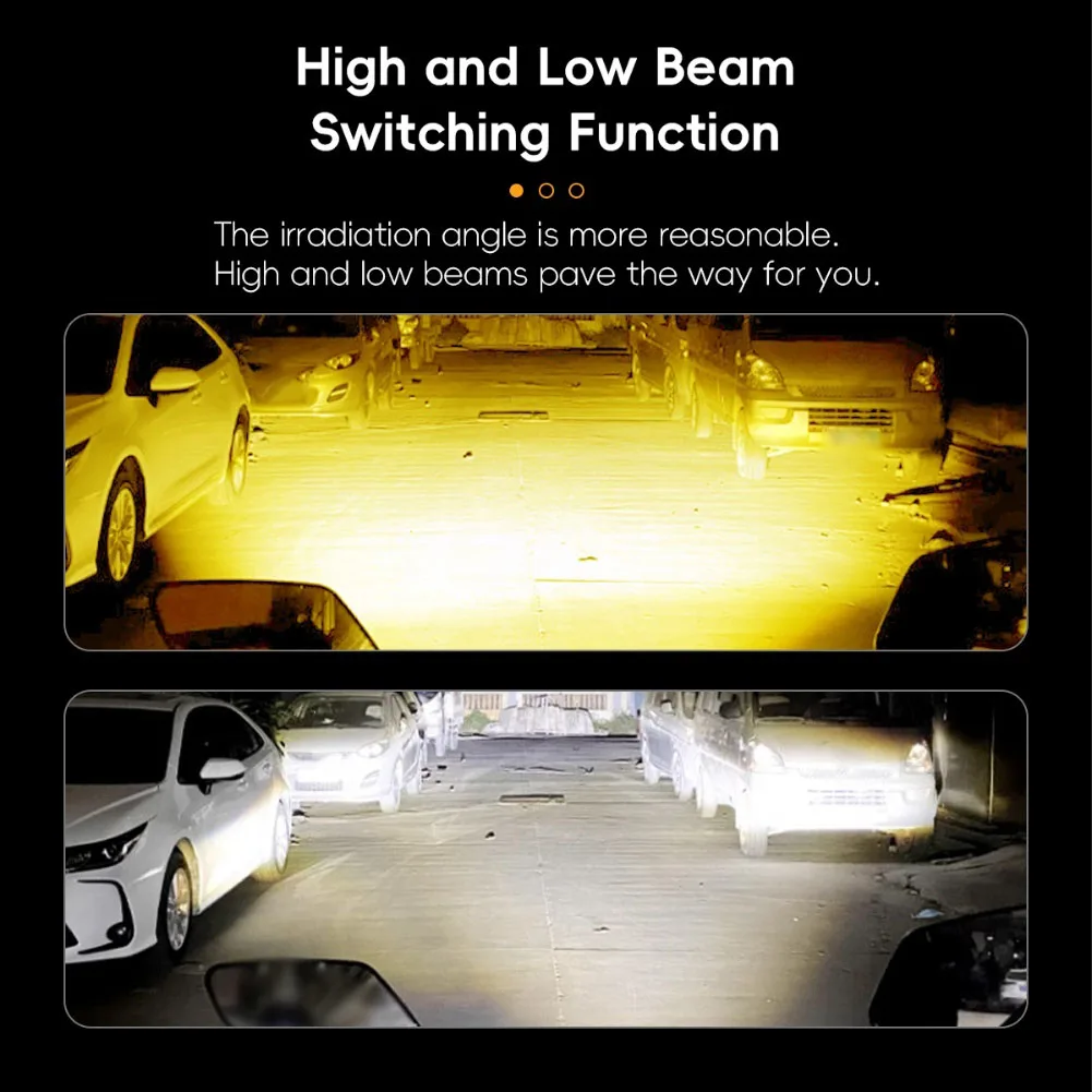 Motorcycle Headlight LED Dual Color Spotlights with HL Beam for Enhanced Nighttime Visibility and Vehicle Recognition