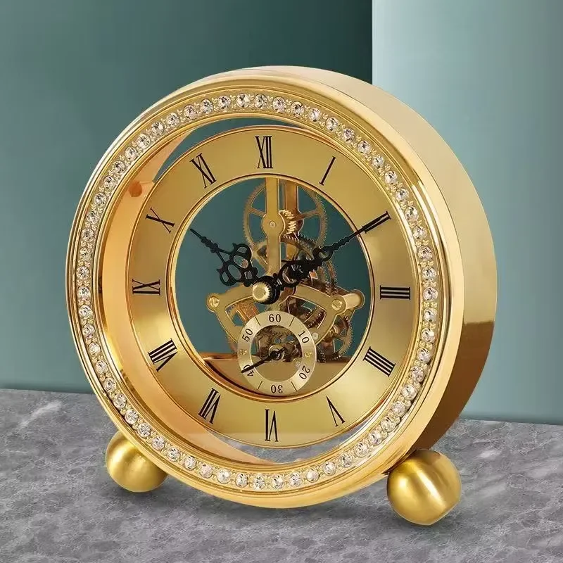 15.5x15cm Modern Square Desk Clock Minimalist Tabletop Timepiece for Living Room Home Decor Silent Quartz Alarm Clock