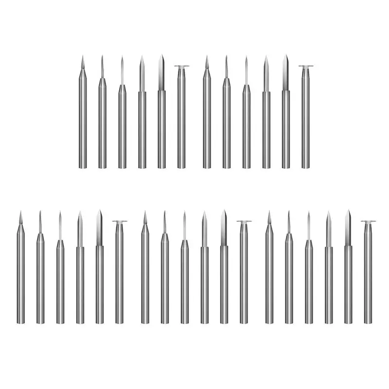 B84B-Wood Carving Drill Bits Set For Rotary Tool 30Pcs Engraving Drill Accessories Bit Wood Crafts Grinding Tool 3Mm