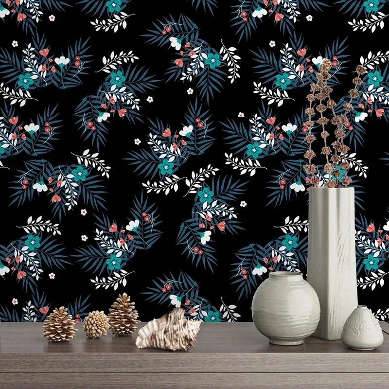 Modern Fresh Wall Murals Nordic Style Flowers Leaves Background Art Decorative Wallpaper Custom Designs