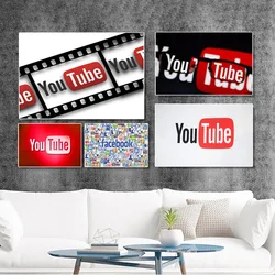 Big Size Posters and Prints App Logo Youtube  Instagram  Facebook Paintings on the Wall Art Satin Pictures Home Wall Decoration