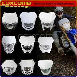 White Dirt Bike MX Enduro Motocross Headlight Head Light Lamp For Yamaha Kawasaki Suzuki WR125 WR250 WR450 KLX KXF CRF TE FE