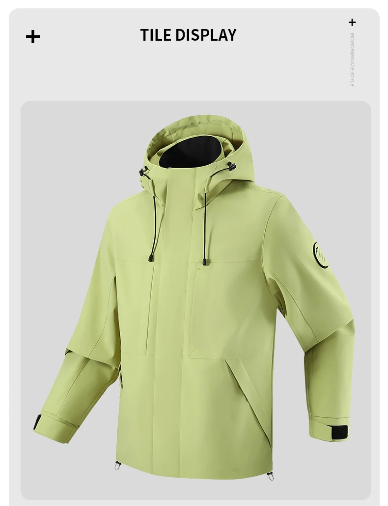 LNGXO Wasserdichte Windjacke für Damen und Herren, Outdoor-Sport, winddichte, einlagige Jacke, Wander-, Trekking-, Bergsteiger-Regenjacke – Detail 12