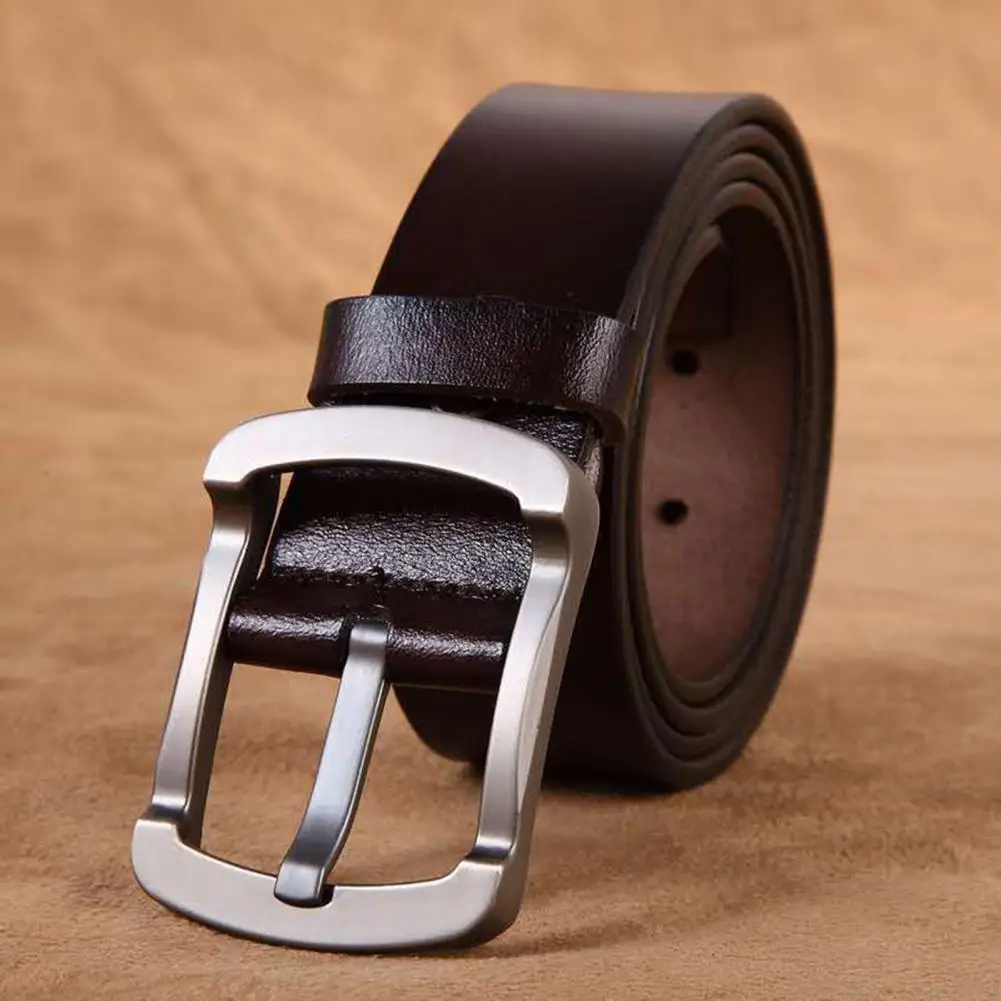 

Business Waist Belt Vintage Thick Pants Matching Faux Leather Adjustable Metal Buckle Men Waist Belt 110cm 120cm