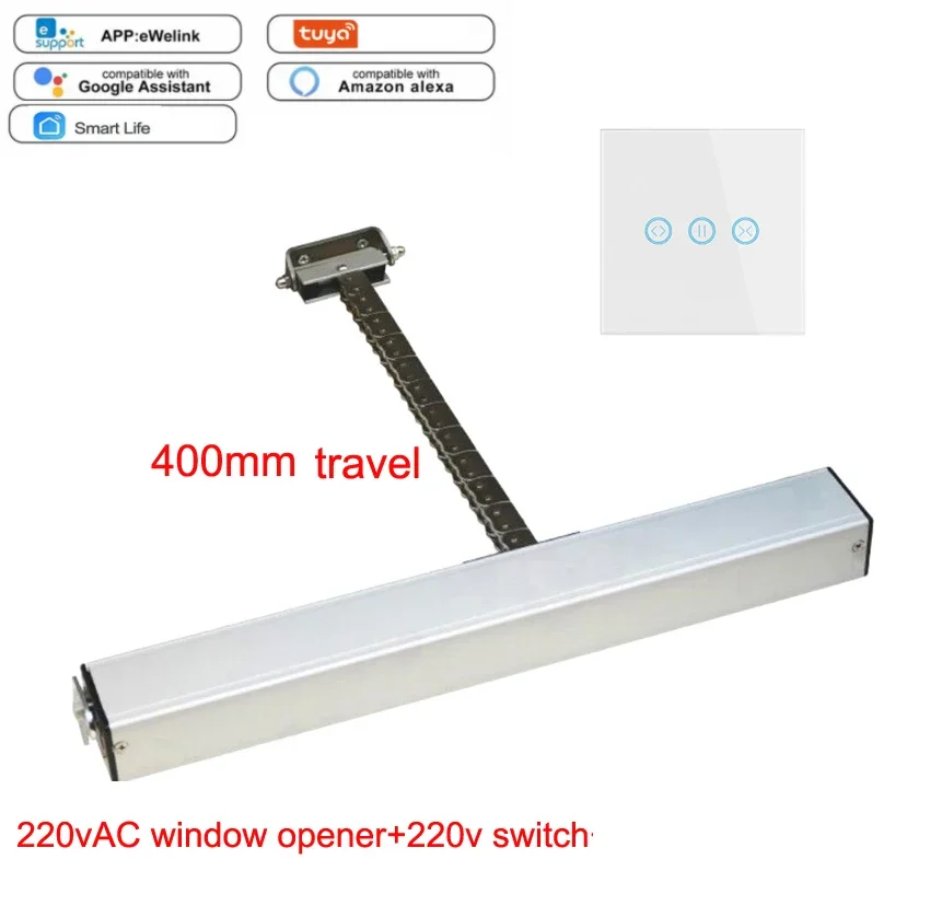 NF AC220V Automatic Window Actuator Opener Work With WIFI Tuya Switch Y Remote 400N Single Chain Electric Greenhouse Home Automa