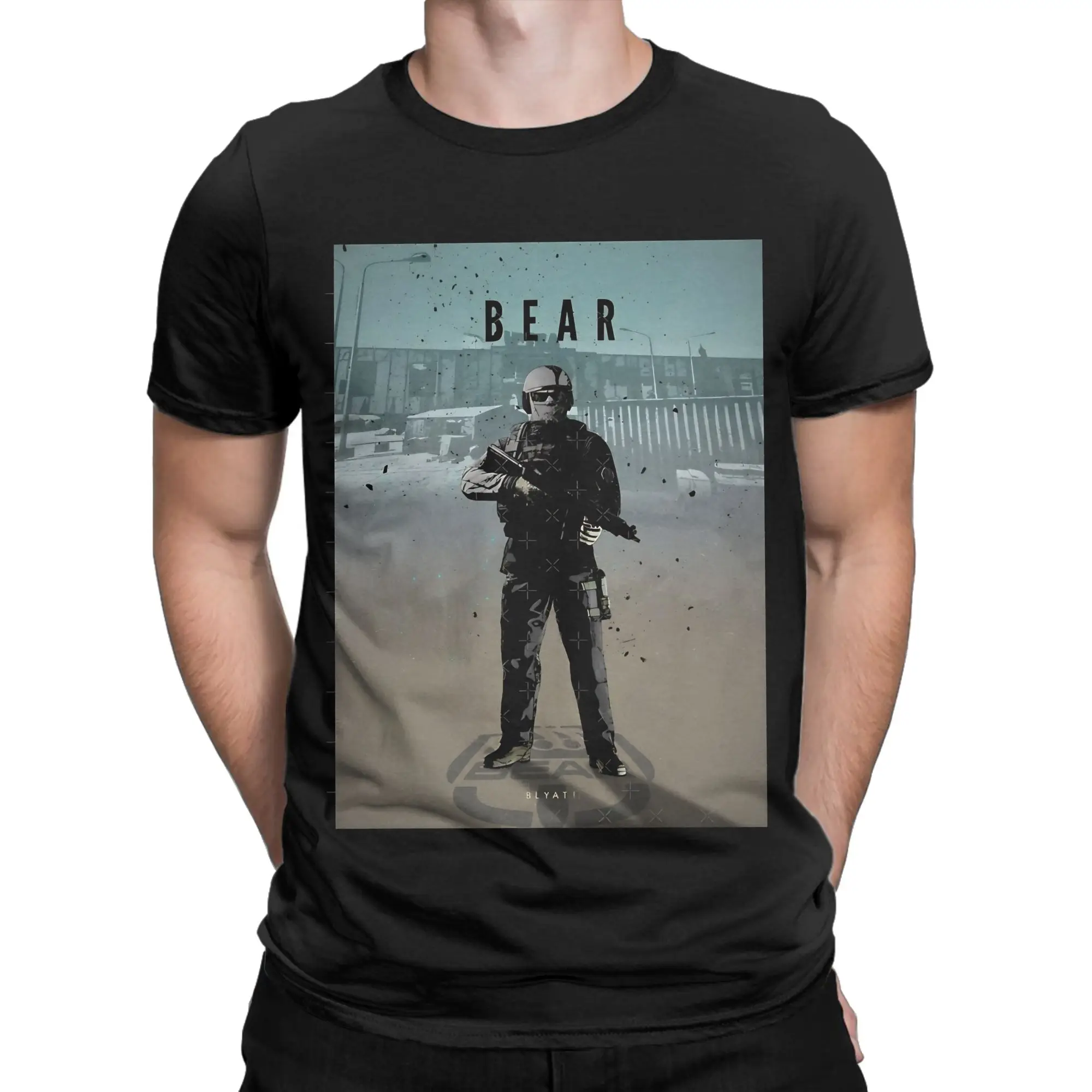 BEARS Funny Graphic 100% Cotton T-Shirt Escape From Tarkov Tees Tops For Men