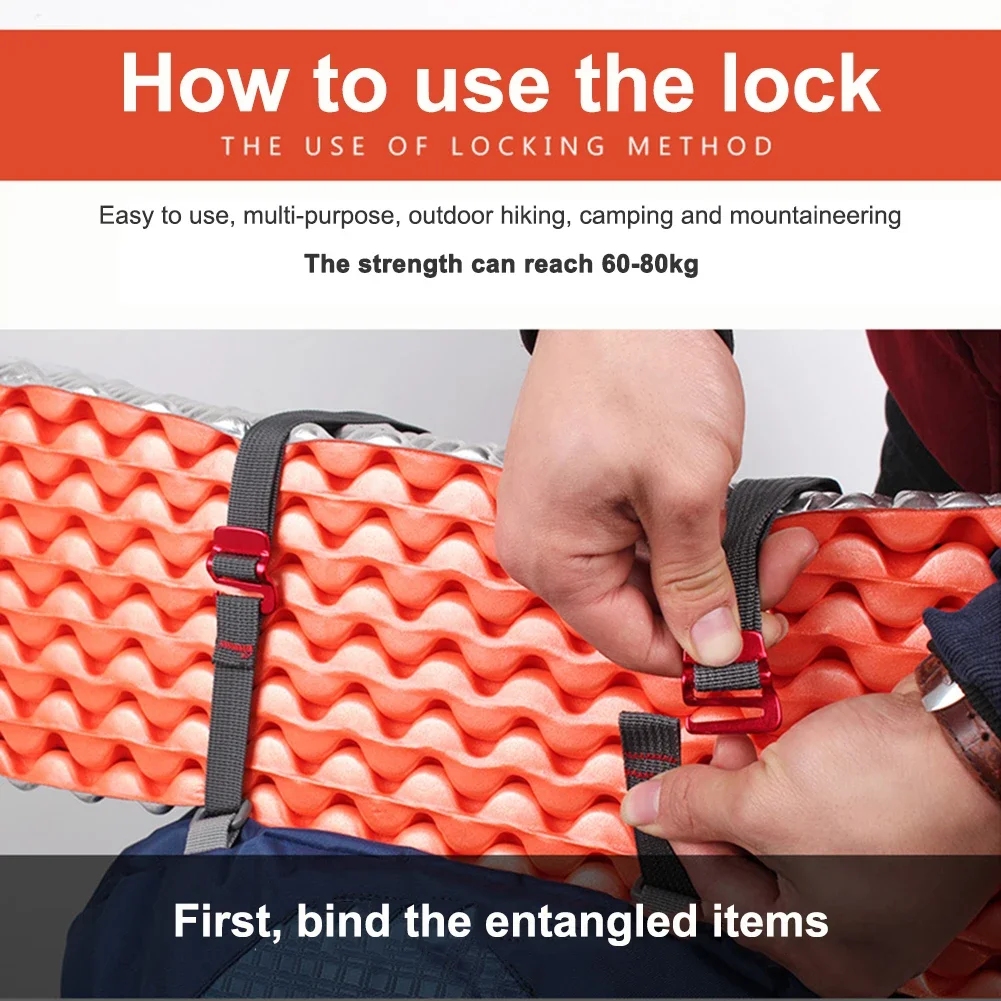 Outdoor Travel Backpack Nylon Tape Rope With Quick Release Hook Tension Belts Buckle Tie-Down Belt Hiking Climbing Tension Belts