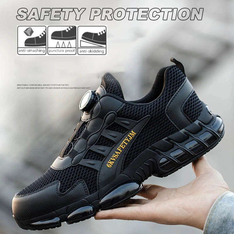 Plus Size36-47 Man Women Safety Hiking Shoes Sneakers Anti Smashing Anti Piercing Toe Cap Anti Slip Outdoor Work Shoes