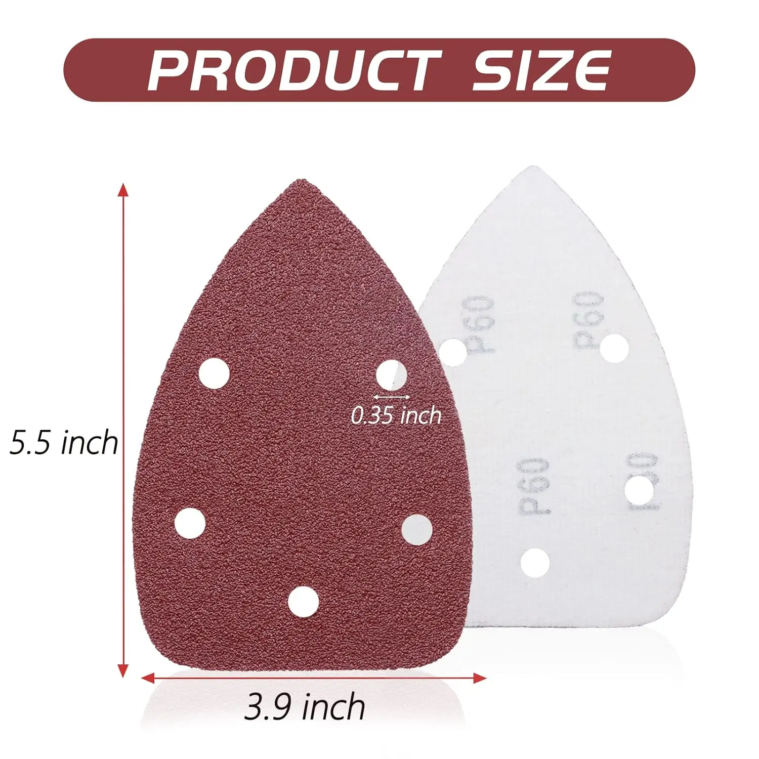 Mouse Detail Sander Sandpaper Mouse Sanding Disc Hook and Loop Sanding Sheets Assorted Sand Paper for 140mm Sanding Machine