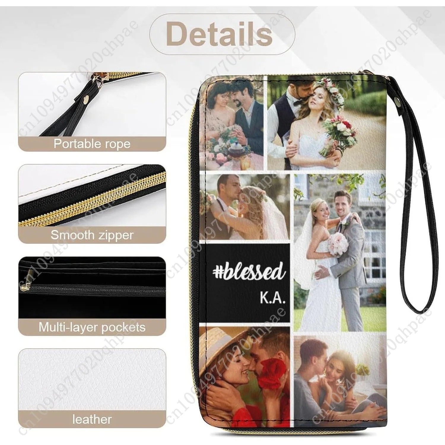 شخصية صور الكولاج محفظة جلدية مخصصة محفظة طويلة للنساء سعة كبيرة مخلب السفر محفظة هدية لصديقة أمي