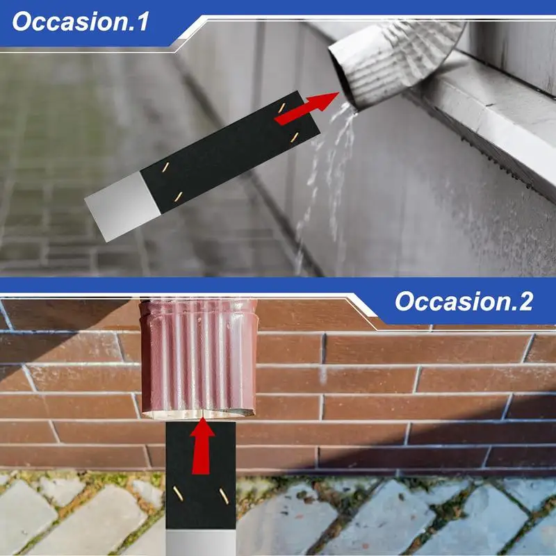 Gutter Downspout Noise Dampener 2x Portable Gutter Silencer Insert Adjustable Drainage Ditch Noise Reducer Multifunctional