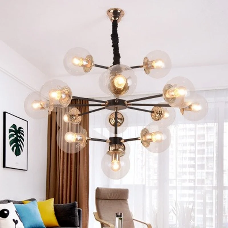 

Modern global glass ball chandelier light lamp retro vintage ceiling America Europe simple modern branch chandelier light lamp