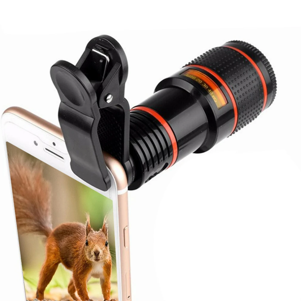 Handy-Mini-Teleskop, 8-fach hochauflösendes Monokular-Zoom-Teleobjektiv für Mobiltelefone, für Camping, Tourismus, Spektiv