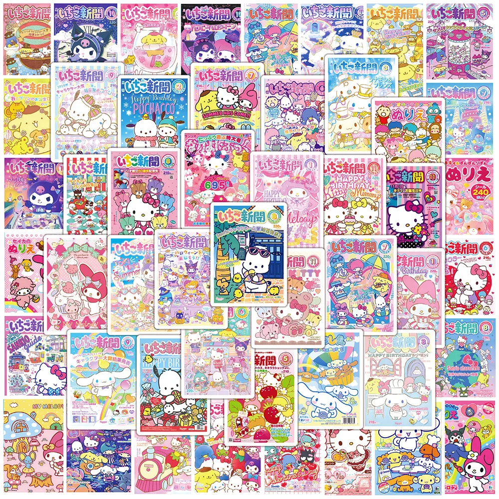 Sanrio Sealing Labels Adesivos, Papelaria decorativa estética, Laptop Cute Cartoon, Hello Kitty Decalques, Brinquedos para crianças, 10 Pcs, 25 Pcs,