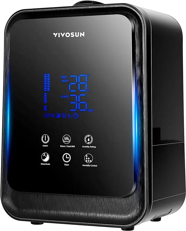 VIVOSUN-Umidificador De Ar Ultrasônico Interno, Umidificador De Nevoeiro Quente e Frio, 4.5L, 2 em 1