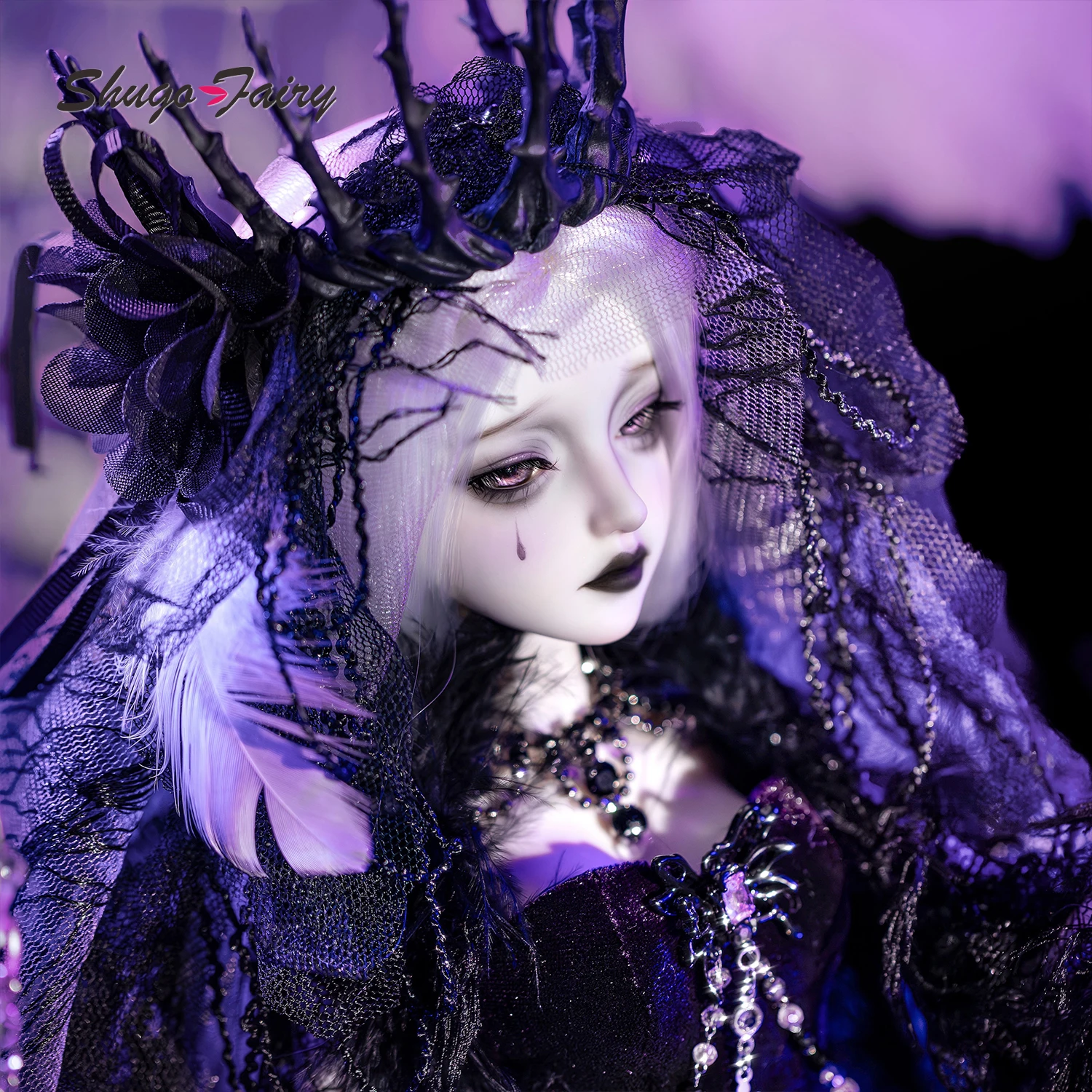 ตุ๊กตา BJD ขนาด 1/4 รุ่น Fuvera ชุดเต็ม ซีรีส์โกธิคดาร์ก คุนเทส ฟิกเกอร์อนิเมะ มงกุฎหนาม ชุด Firstborn พร้อมวิกผม Shuga Fairy MSD