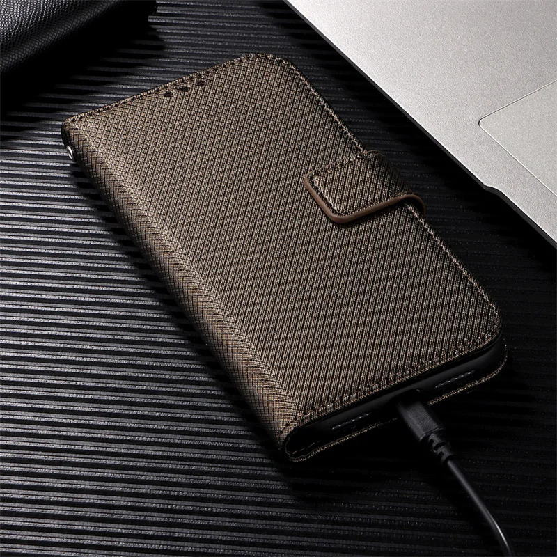 Capa estilo livro flip para Xiaomi POCO M6 5G, suporte de carteira, estojo titular para Redmi 13R, 13C, cor sólida com cordão, bonito