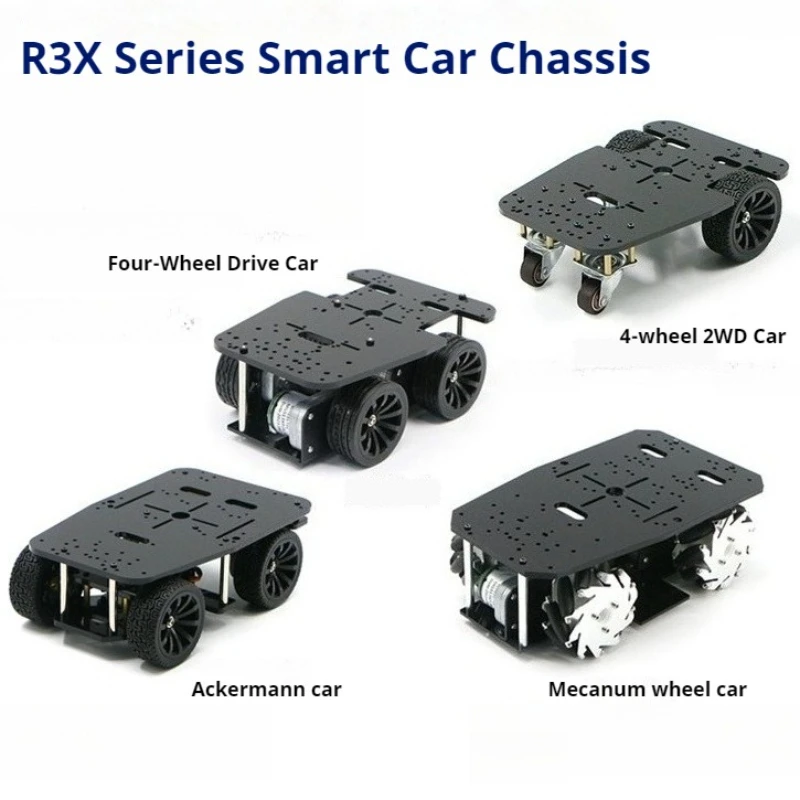 

R3X Series Electric Intelligent Car Chassis,Width Less 15CM, Ackermann Differential Four-wheel Drive Wheeled Electric Racing Car