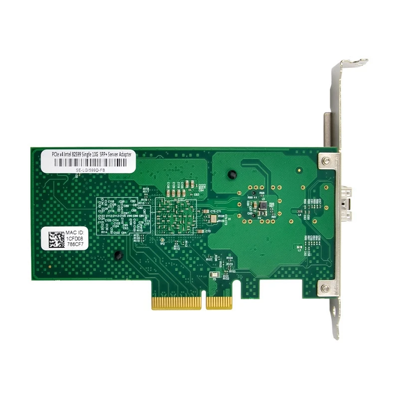 1 Set X520-SR1 Network Card 10G SFP+ Server Fiber Optic Network Card 82599EN Chip PCIE X4 Single Optical Port Network Card