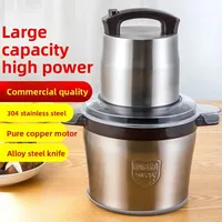 Meat grinder 6L liter electric stainless steel meat beater, household garlic paste chili cooker