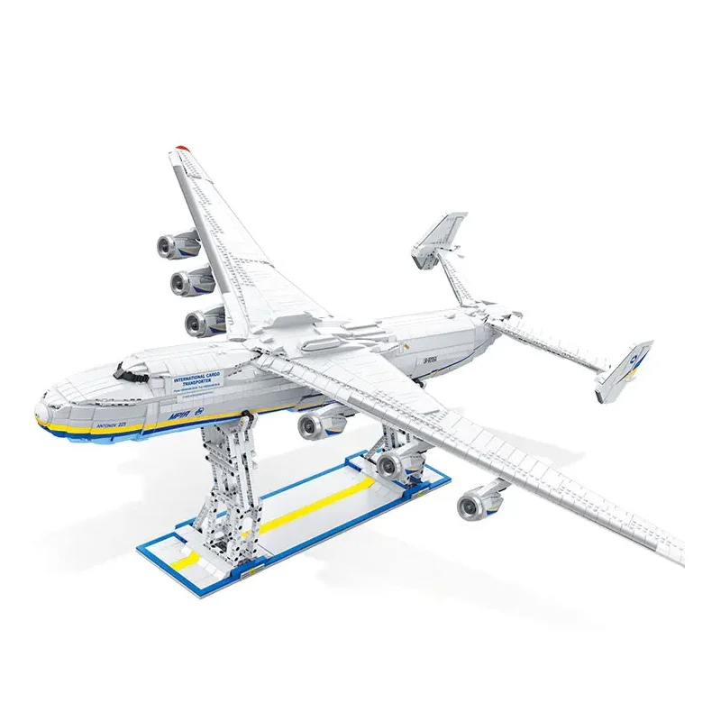 Klemmbausteine An-225 Transportflugzeug-Flugzeug-Bausteine-Set, JX57014, technisches Flugzeugmodell zum Sammeln, Geschenk für Kinder und Erwachsene, 6350 Teile