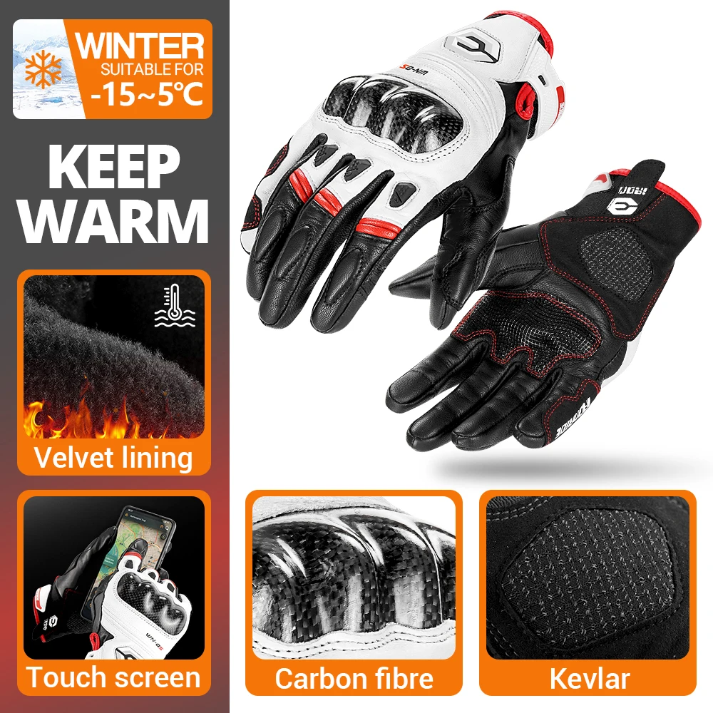 Motorcycle Gloves Winter Waterproof Motorbike Gloves Windproof Warm Glove Touch Screen Motocross Riding Gloves Reflective M-2XL