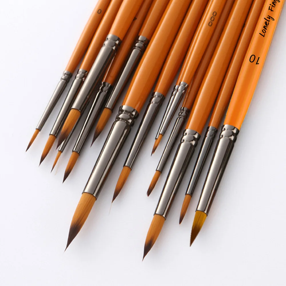 Round Paint Brush Set, 4/5/14pcs Nylon Hair for Acrylic Painting Watercolor Painting Gouache Ink Craft and Detail Painting