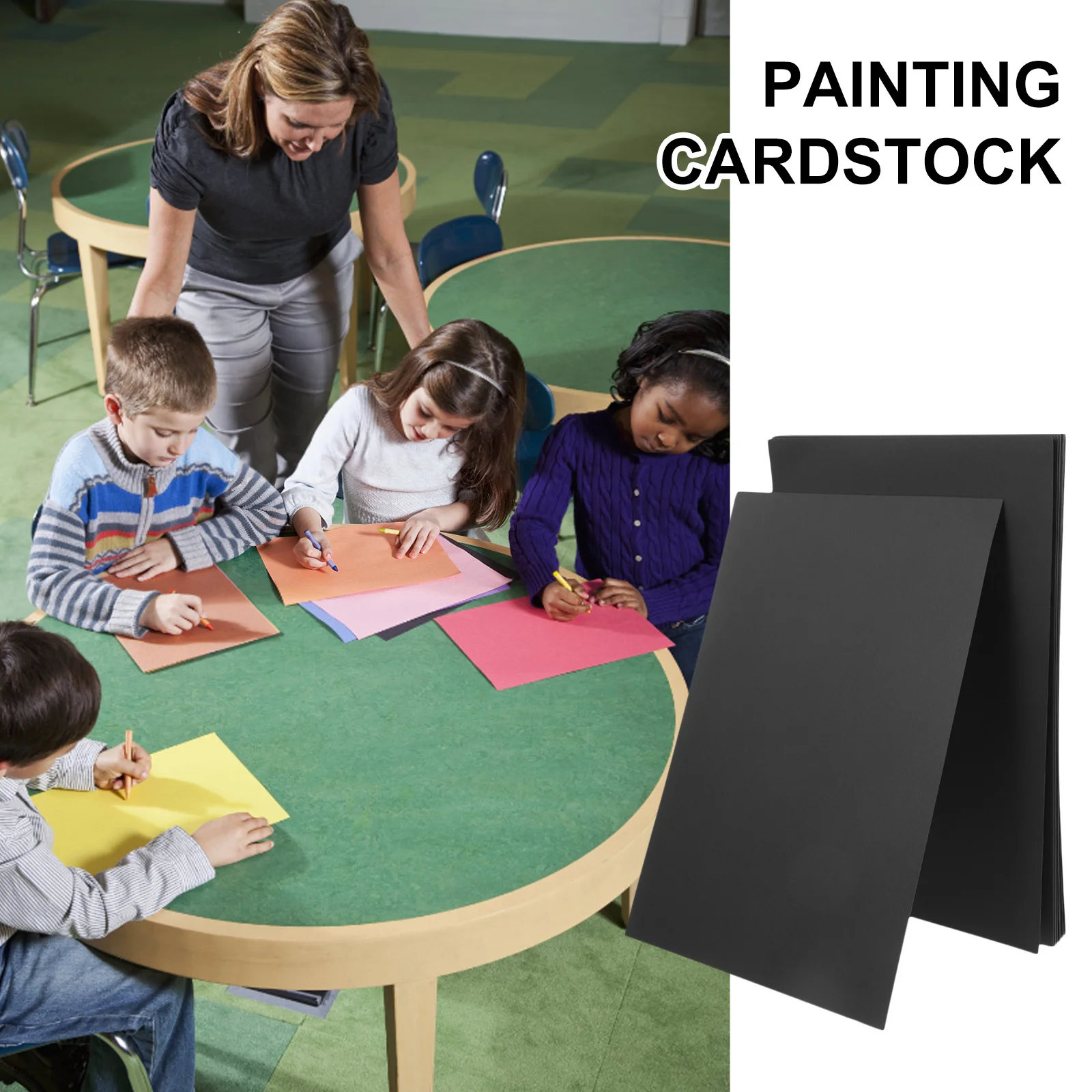 20Pcs Black Construction Paper A4 250G Thick Card Stock for Printing Writing Copying Calligraphy Projects DIY Greeting Cards