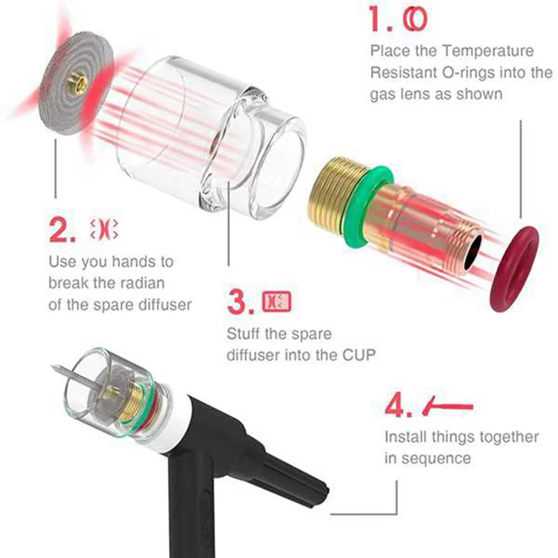 

High Quality-87PCS TIG Welding Torch Accessories Kit Stubby Gas Lens 12 Glass Cup Kit For WP-17/18/26,87PCS TIG Welding Torch Ac