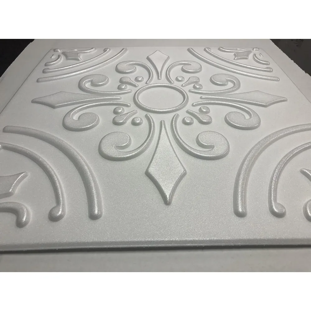Carrelage de plafond en mousse - Harmony Design - Carreaux de plafond en polystyrène blanc 3D - 20x20x0,40 (88)