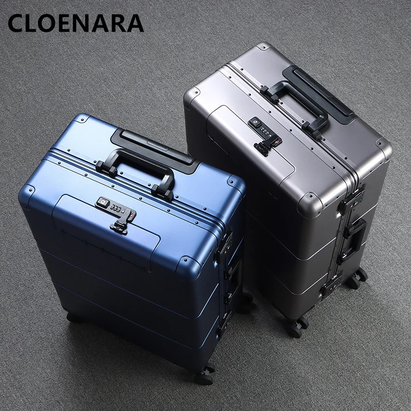 COLENARA-Valise en Alliage d'Aluminium et Magnésium, Sacs à Roulettes d'Affaires, Boîte à Code d'Embarquement, Bagages à Roulettes, 20 Pouces, 24 Pouces, 28 Pouces, Nouveau