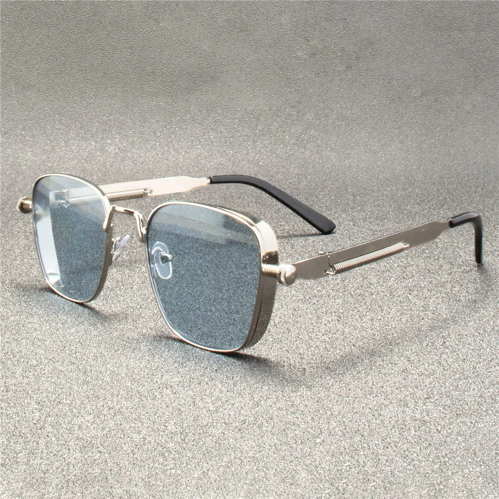 2PCS ZXWLYXGX Metall Steampunk Sonnenbrille Männer Frauen Mode Gläser Marke Designer Retro Vintage Sonnenbrille – Detail 5