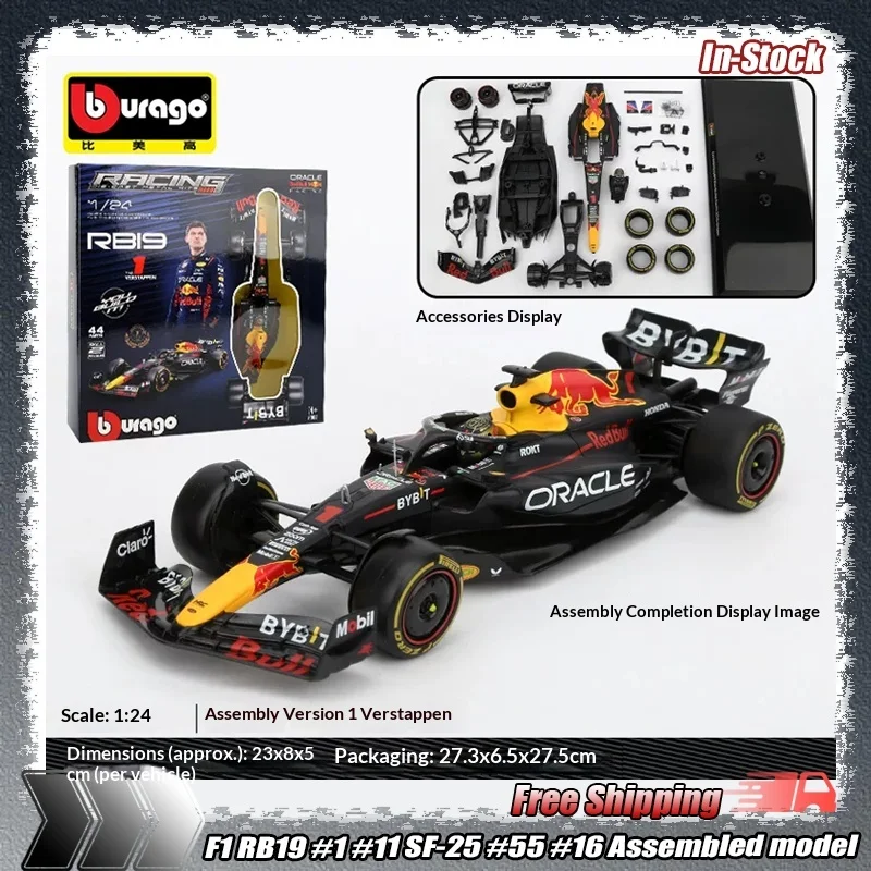 bburago-f1-rb19-1-kit-modello-ferrari-sf-24-1-11-modellino-auto-in-lega-micro-diecast-16-charles-leclerc-gp-di-monaco-giocattolo-da-collezione-regalo