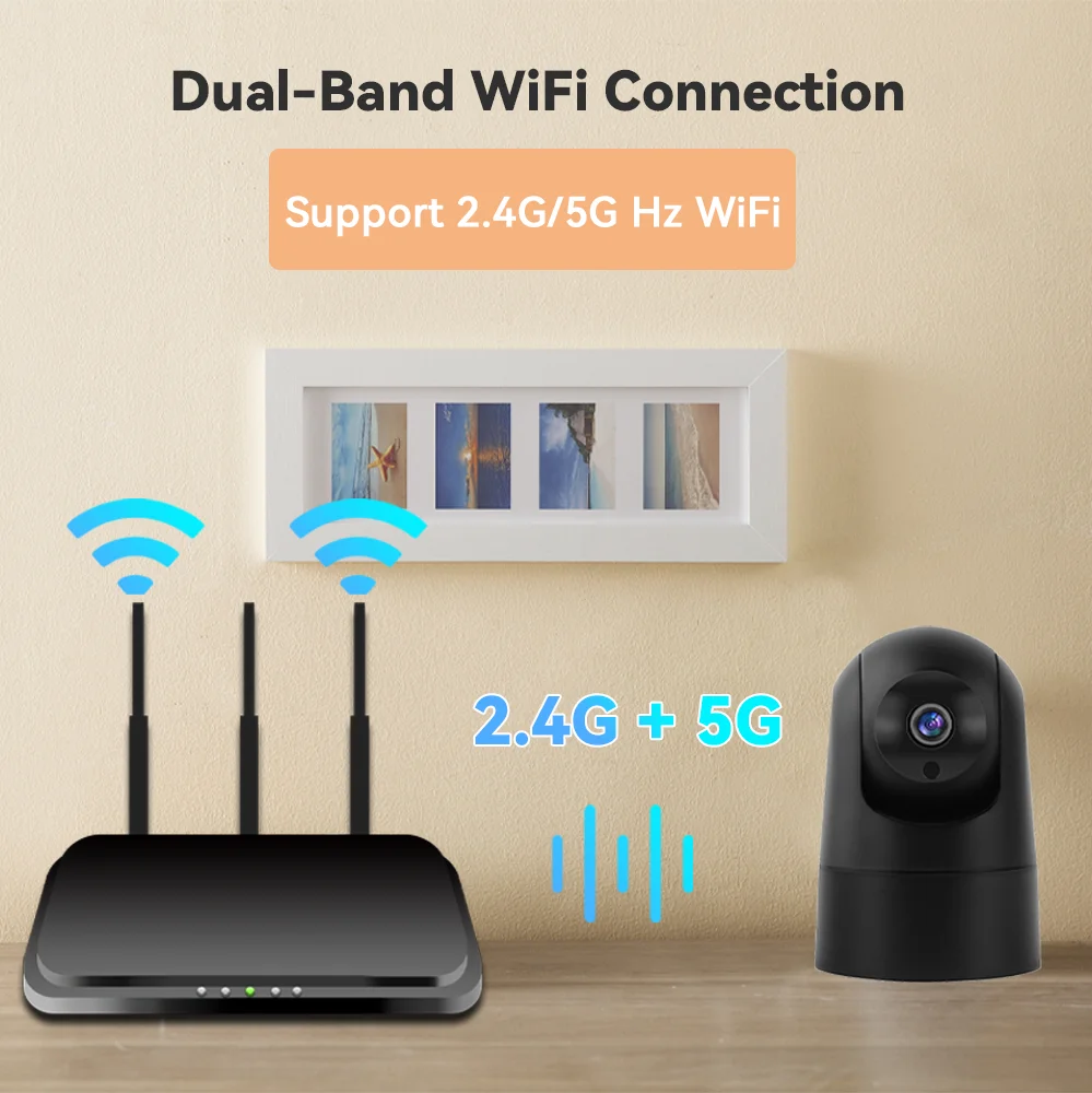 2.4g/5g WiFi Telecamera di sorveglianza 4MP Smart Home Security Wireless Indoor WiFi Camera Auto Tracking Baby Monitor Alexa IP Camera