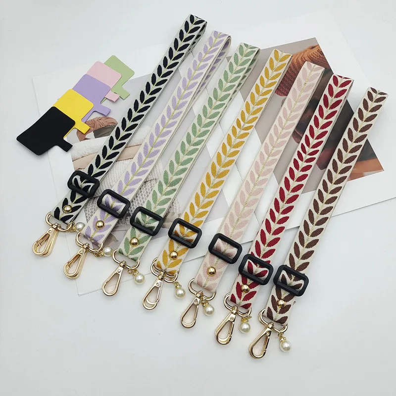 

Long Phone Lanyard with Pearl Pendant - Anti-Loss Clip Strap + 2 Small Ropes, Multiple Colors Available