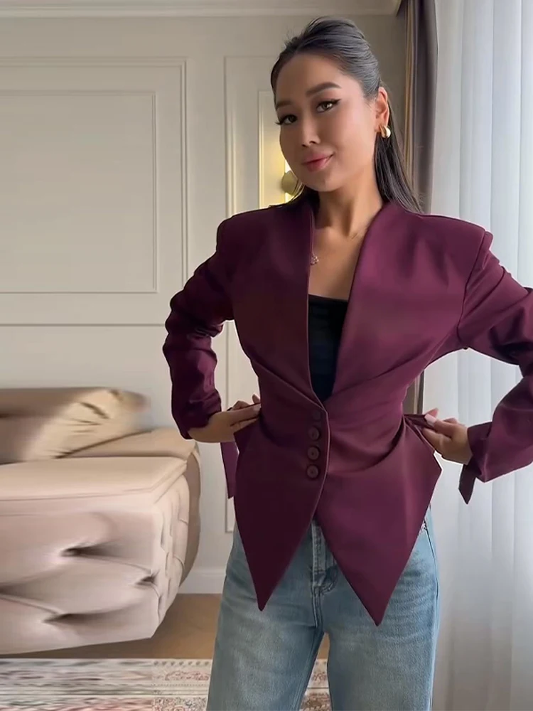 

Spring Women Office Blazer Belt Cinched Waist Long Sleeve Single Breasted Female Slimming Coat Chic Jacket Streetwear Commute