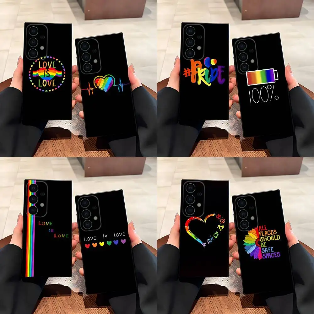 

Love Is Love LGBT Rainbow Phone Case For Samsung S25,S24,S21,S22,S23,S30,Ultra,S20,Plus,Fe,Lite,5G Black Cover