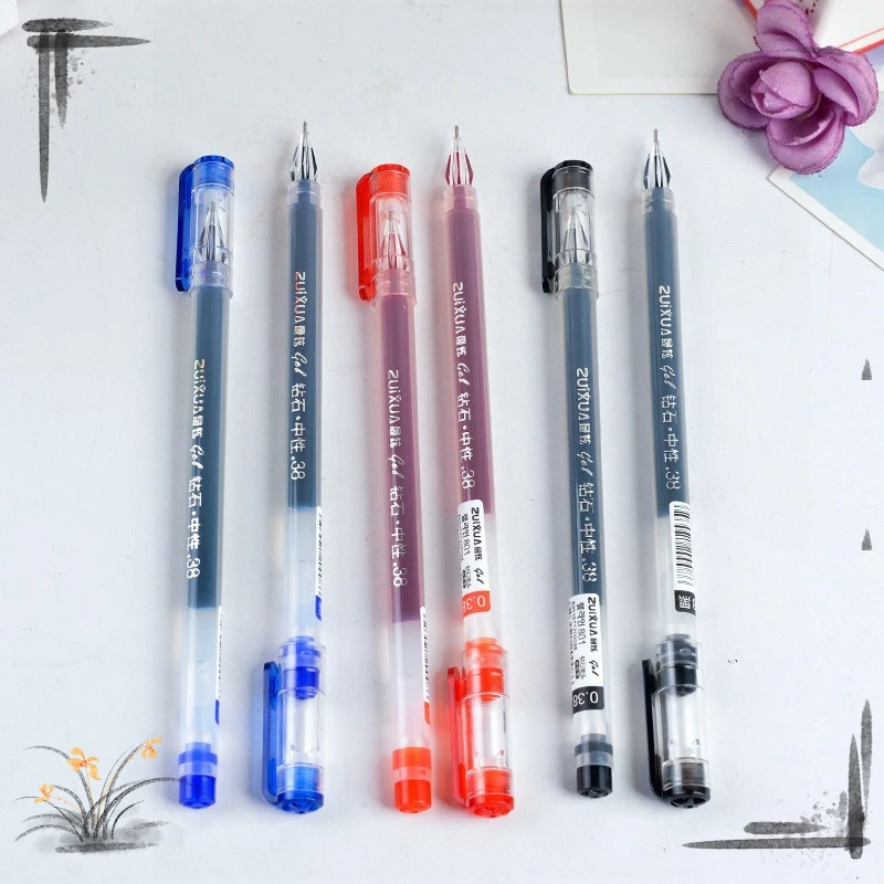 24 Pcs penne Gel di grande capacità Creative Cute penna trasparente materiale scolastico