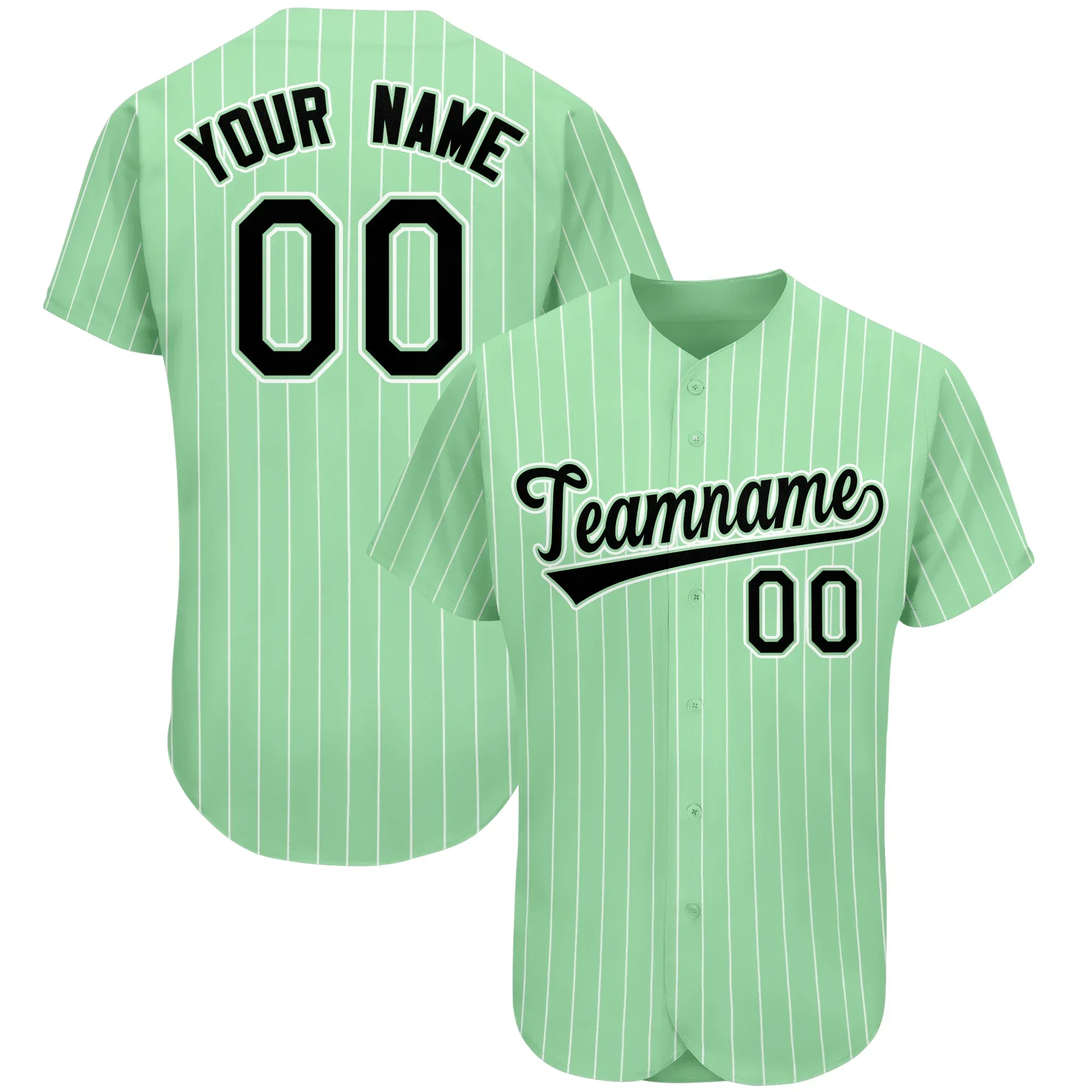 Custom Baseball Jersey Printed Classic Vertical Stripes Short Sleeve Baseball Shirt Hip Hop Street Style Retro Softball Uniform