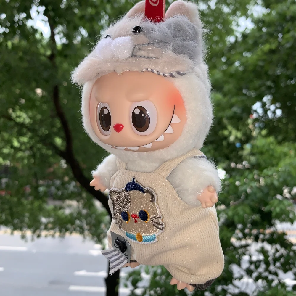 

15cm-17cm Labubu Clothes 17cm Plush Cartoon Accessories Labubu Doll Clothes Doll Change for The Hoodie Suit