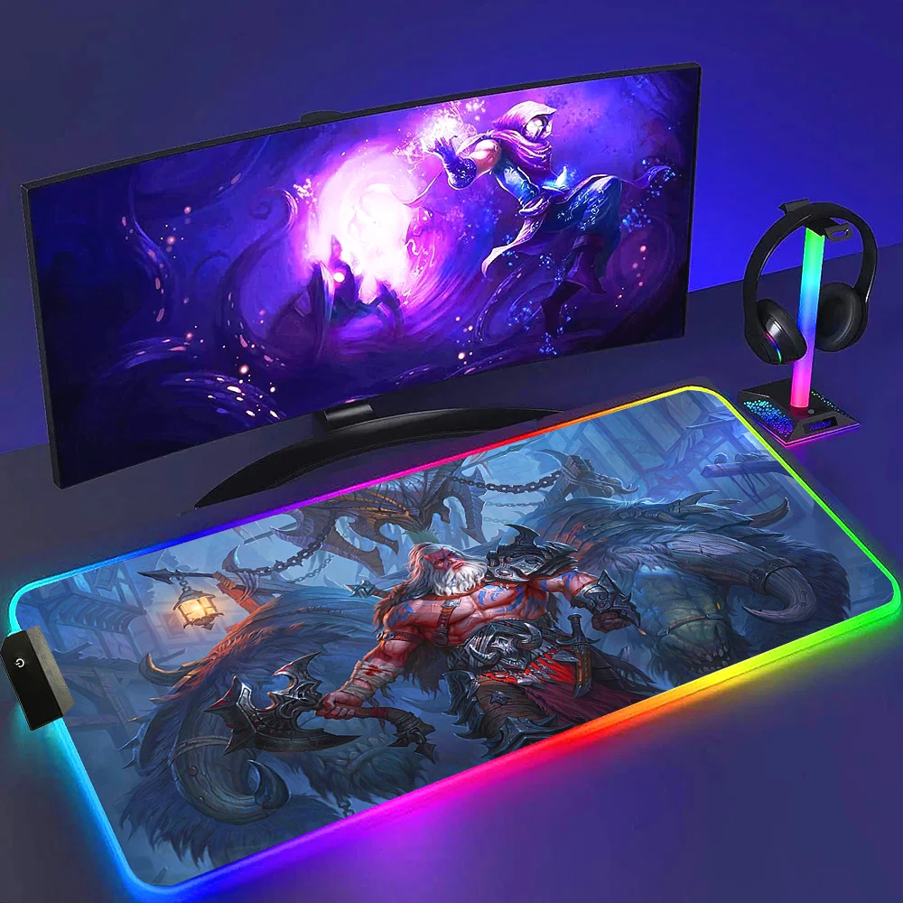 لوحة ماوس ليد من Diablo 4 IV للألعاب ، حصيرة مكتب كبيرة ، ألعاب الكمبيوتر ، XL RGB ، لوحة ماوس مانعة للإنزلاق ، مضيئة ، ماوس بارد ، ماوس مع إضاءة خلفية ، 40x90