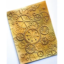 2024 New Embossed Folder For DIY Making 3D Steampunk Background Greeting Card Scrapbooking No Stamps Metal Cutting Dies