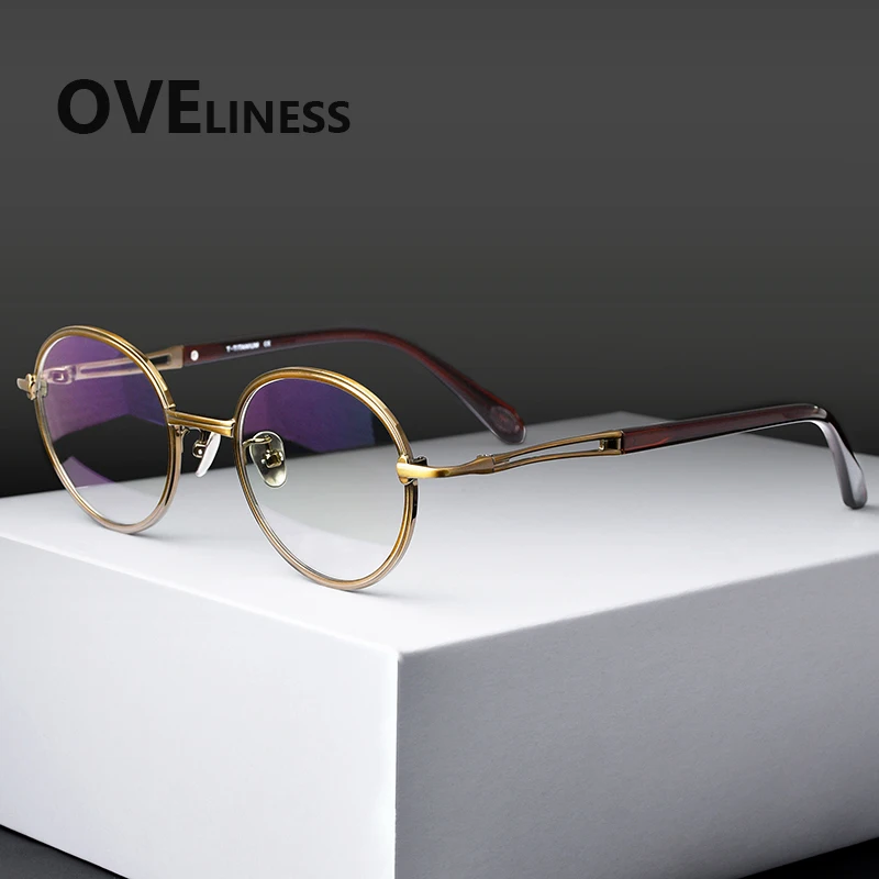 

2026 оправа для очков из чистого титана, мужская новая модная брендовая дизайнерская винтажная круглая оправа для очков, женские ретро японские очки