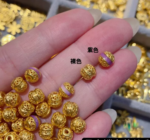 

999 real gold beads loose beads 24k gold balls diy bracelet