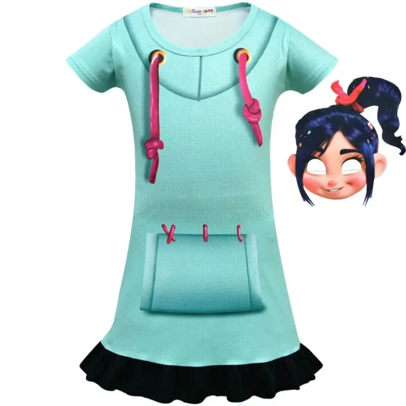 女の子-wreck-it-ラルフ-2-服-vanellope-フォン-schweetz-ボーカロイドコスプレハロウィン衣装子供ドレスアップ服女の子-2-10t