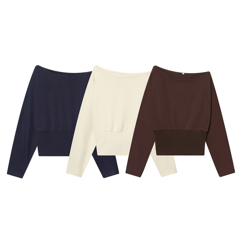 New Simple Asymmetrical Cotton Sweater Top