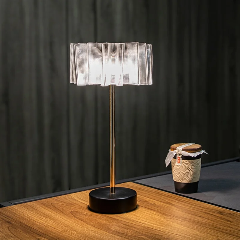 LICE-مطوي أباجورة شحن الجدول مصباح الليل حامل مصباح لمصباح غرفة النوم مطعم 3-Level سطوع جو الديكور