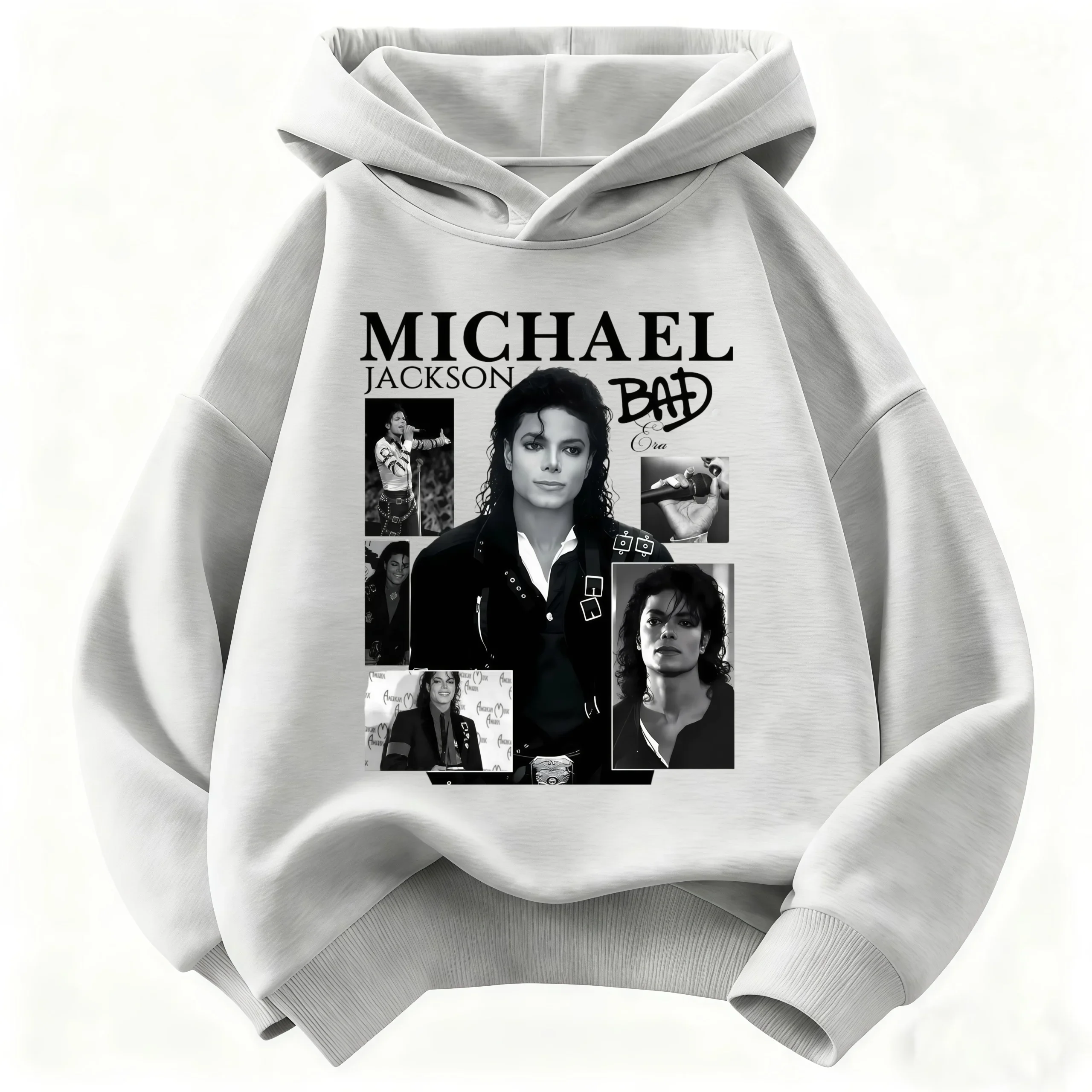 2026 Children Hooded Sweatshirt Michael Jackson Who's Bad Album Portrait Print Pullover Kids Boys Girls Fashion Casual Hoodie