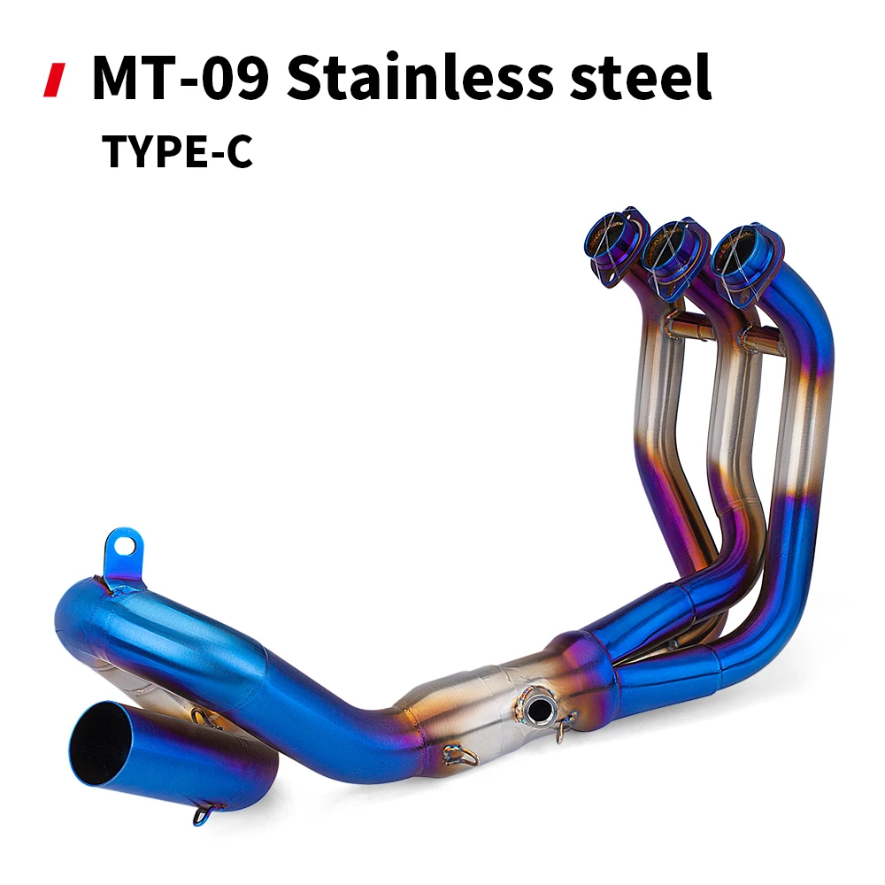 Slip On For MT-09 FZ-09 FJ09 MT09 TRACER 900 GT 2014-2021 Motorcycle Exhaust Escape Systems Modify Front Link Pipe 51mm